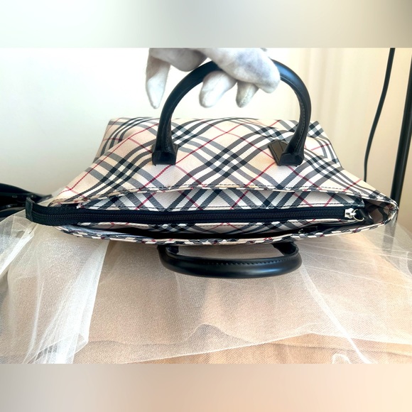 【☆JAPAN☆】Auth Burberry Blue Label Beige Nova Check Top Handle Handbag - Picture 3 of 15